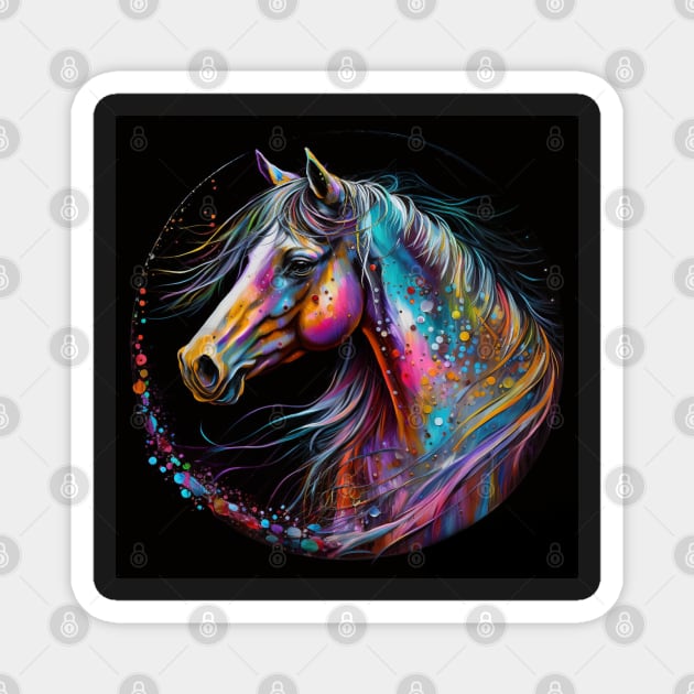 Rainbow Horse Magnet by BloodRubyz