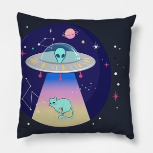 alien and cat Pillow