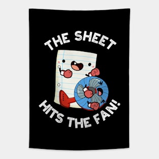 The Sheet Hits The Fan Funny Phrase Pun Tapestry