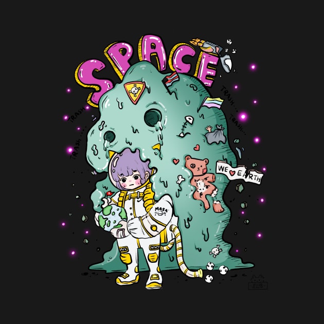 Space Trash by Jellybeanillustration