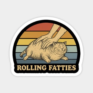 Cat Rolling Fatties Funny Magnet