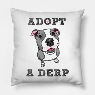 Derpy Pit Bull, Rescue Pit Bull, Pittie Mom, Rescue Dog, Adopt Don't Shop T-Shirt Pillow