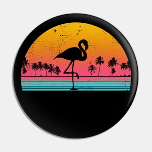 Flamingo Retro Vaporwave 80s Sunset Pin