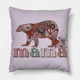 Mama Bear Floral Art Pillow