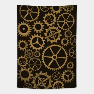 SteamPunk Golden Gears Tapestry