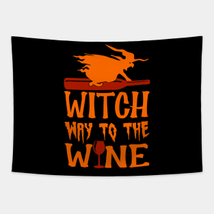 Halloween Which way to the wine? Tapestry