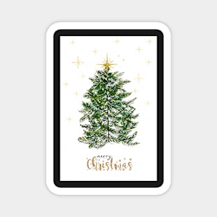 Christmas Tree Postcard Magnet