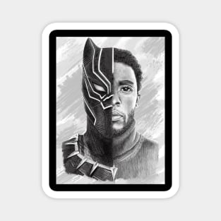 Black Panther face drawing superhero Magnet