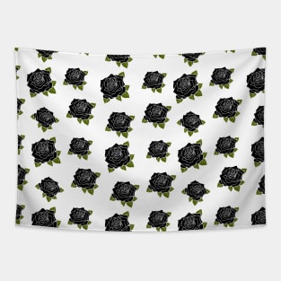 Gothic Black Roses Tapestry