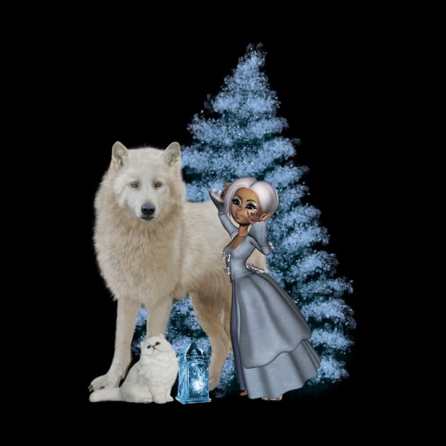Wonderful polar wolf and fairy by Nicky2342