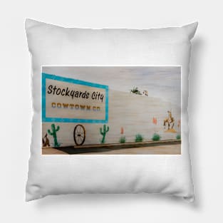 Stockyards City - Cowtown Co - Mural Pillow