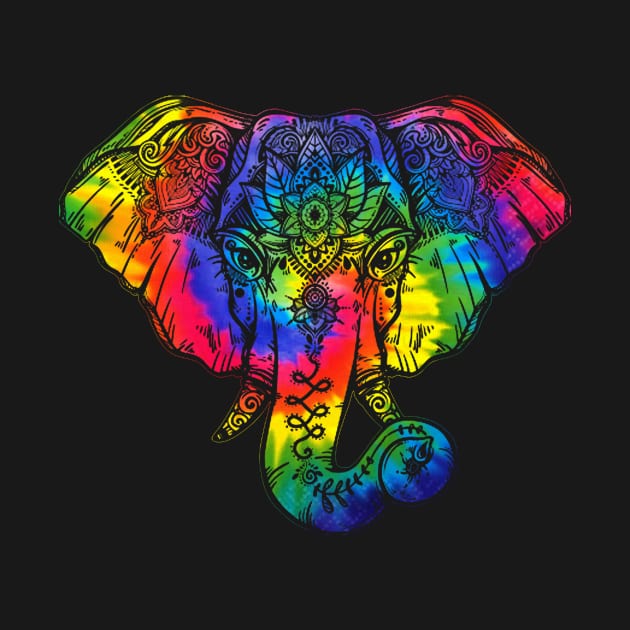 Mandala Tie dye Elephant Tank Top by Kaileymahoney