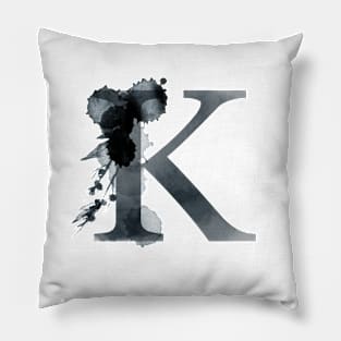 Floral Monogram K Dark Herbs And Flora Pillow