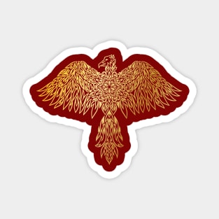 Golden Phoenix Mandala Magnet