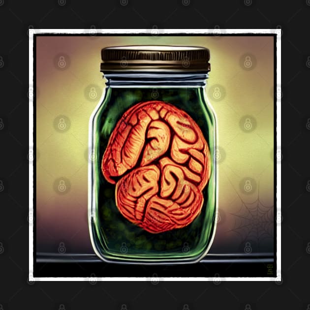 Vintage PIckled Brain in Jar for Halloween by OrionLodubyal