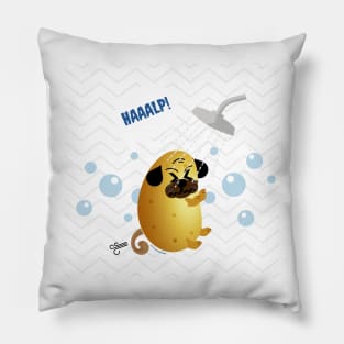 Potato Pug Shower Bubbles Pillow