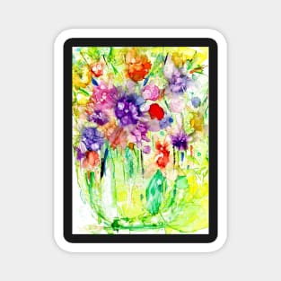 A Vase of colourful blooms Magnet