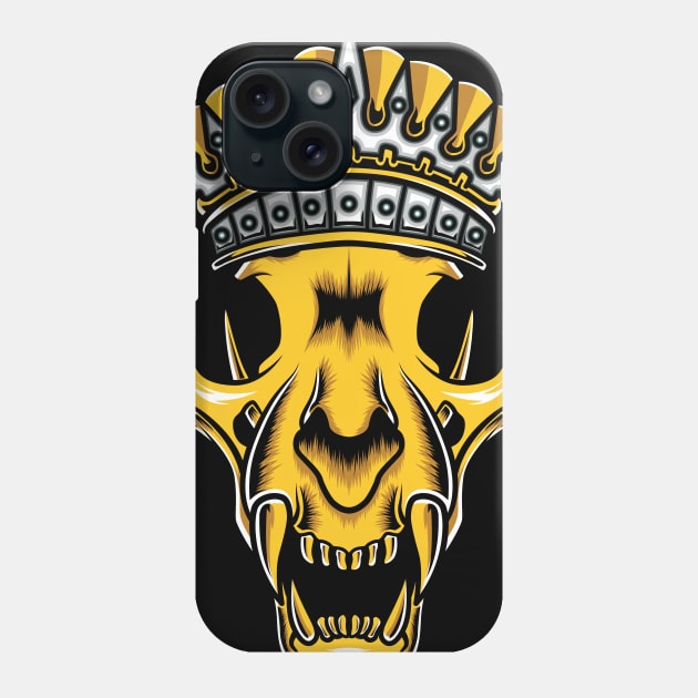 lion skull wearing a crown Phone Case by giggleapin