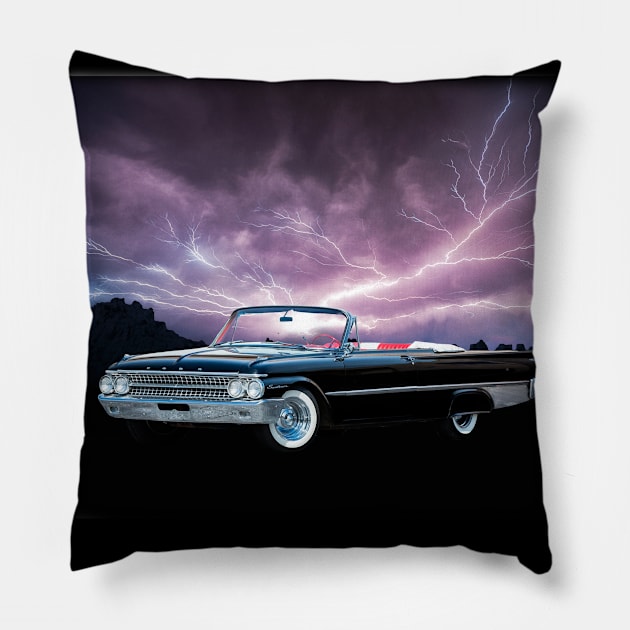 1961 Galaxie in our lightning series Pillow by Permages LLC