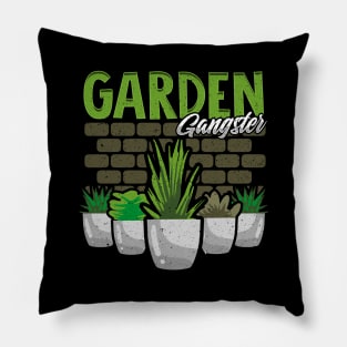 Cute & Funny Garden Gangster Gardening Pun Pillow