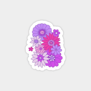 Retro Daisy Floral - Purple Dreams Magnet