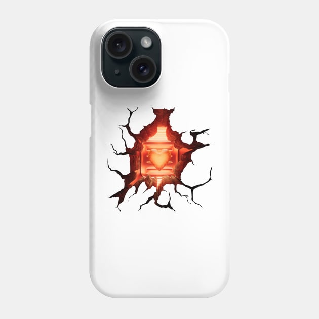 Burning Heart  Anamorphic Illusion Phone Case by CkKong