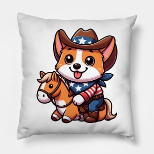 A Whimsical Tribute to American Culture in Cartoon Style Pillow