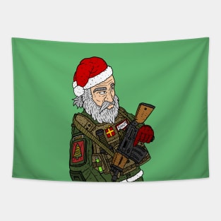 a tactical santa design. military Christmas. Tapestry