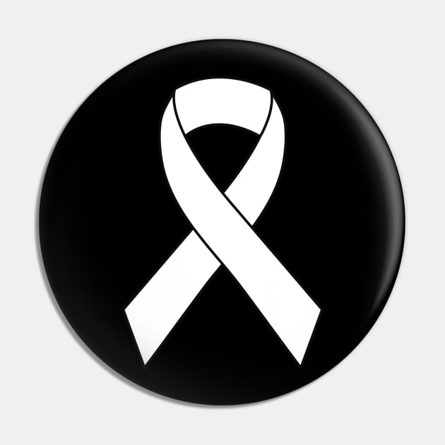 Together Beat Lung Cancer White Ribbon Supporter Pin by NKorn