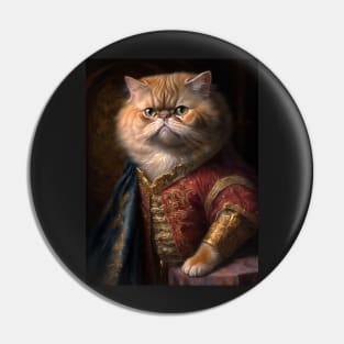 Royal Portrait of an Exotic Shorthair Cat Pin