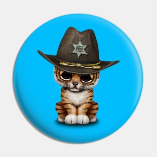 Cute Baby Tiger Cub Sheriff Pin