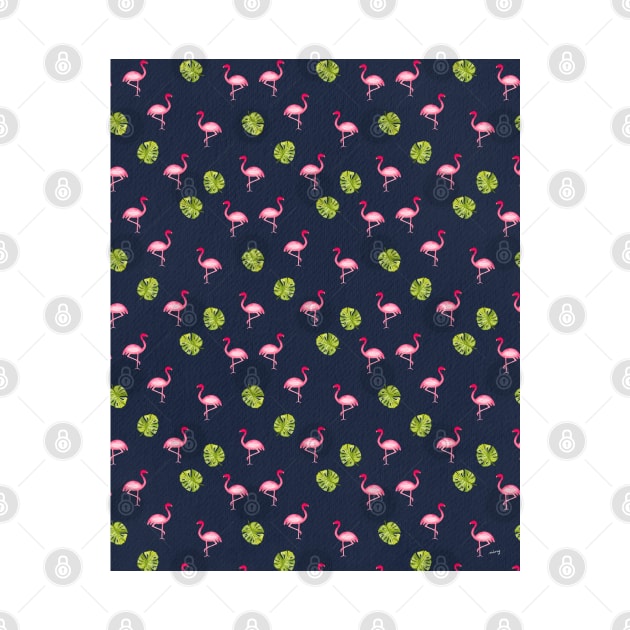 Pink Flamingo Pattern in Charcoal | Summer | Island Paradise | Tropical by thewhimsicalrepose