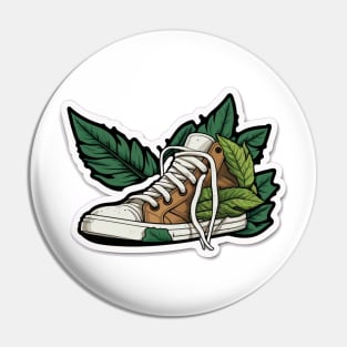 Stay Fresh and Plant a Tree with the Brown Cartoon Converse-Inspired Pin