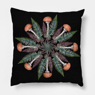 Mushrooms and Ferns Pillow