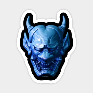 Blue Japanese Hannya Mask Magnet