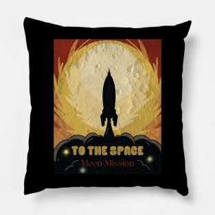 Space Plane Go to the Moon Pillow