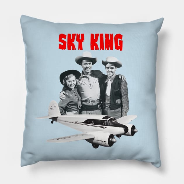 Sky King - Cessna - 50s/60s Tv Show Pillow by wildzerouk