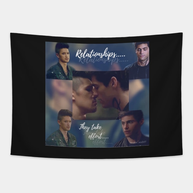 Malec: Relationship, they take effort. Tapestry by BeCreativeArts