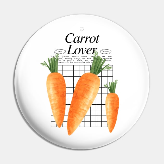 Carrot Lover - Root Vegetables Pin by Millusti