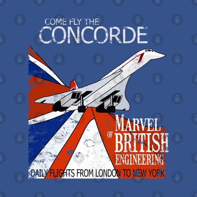 Concorde Supersonic Airliner Retro Vintage British Aircraft Design by DesignedForFlight