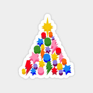 Multi Colour Christmas Tree, Star and Baubles Magnet