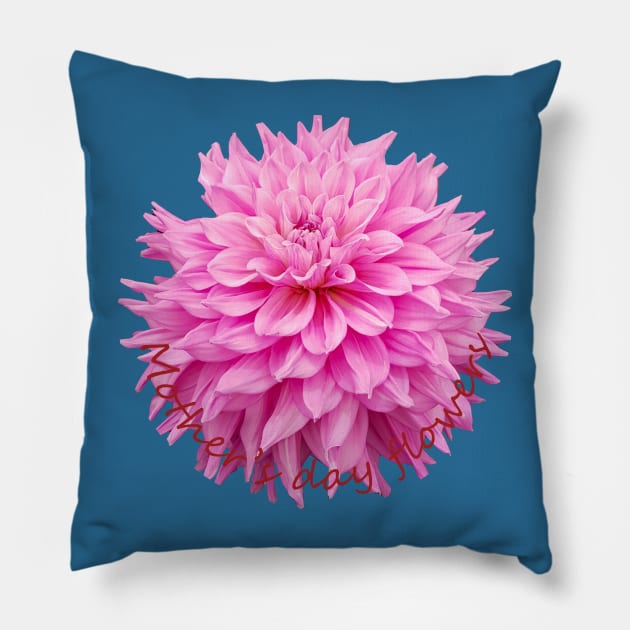 Mothers Day Flowers Dahlia Pillow by ellenhenryart