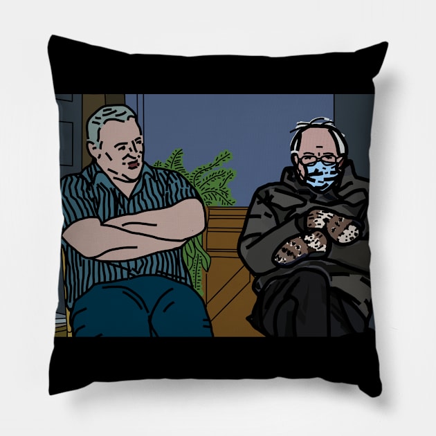 Bernie Sanders Irish Uncle Memes Pillow by ellenhenryart