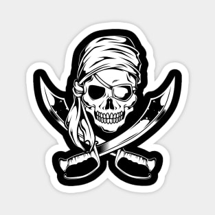 Pirate flag with sabers and skull - Pirates Magnet