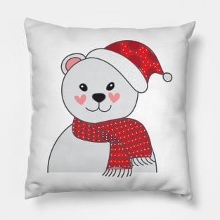 Cute Winter Polar Bear Pillow