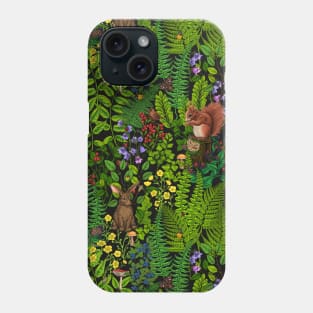 Forest life- squirrel, bird and rabbit Phone Case