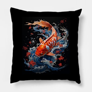 Japanese Art Samurai Aesthetic Koi Fish Pillow