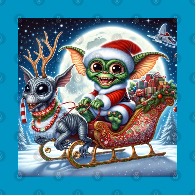 Christmas Gremlin and Alien by TooplesArt