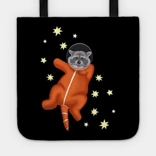 Space Raccoon. Raccoon astronaut in an orange space suit Tote