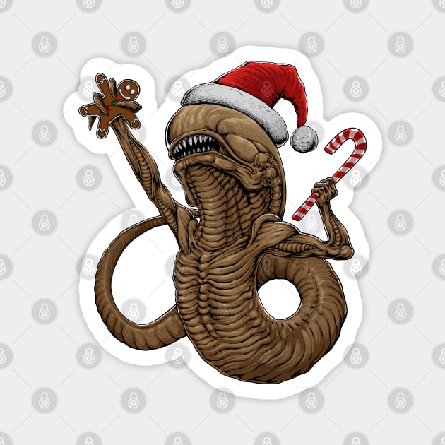 Chrismas chestburster Magnet by d.legoshin.art